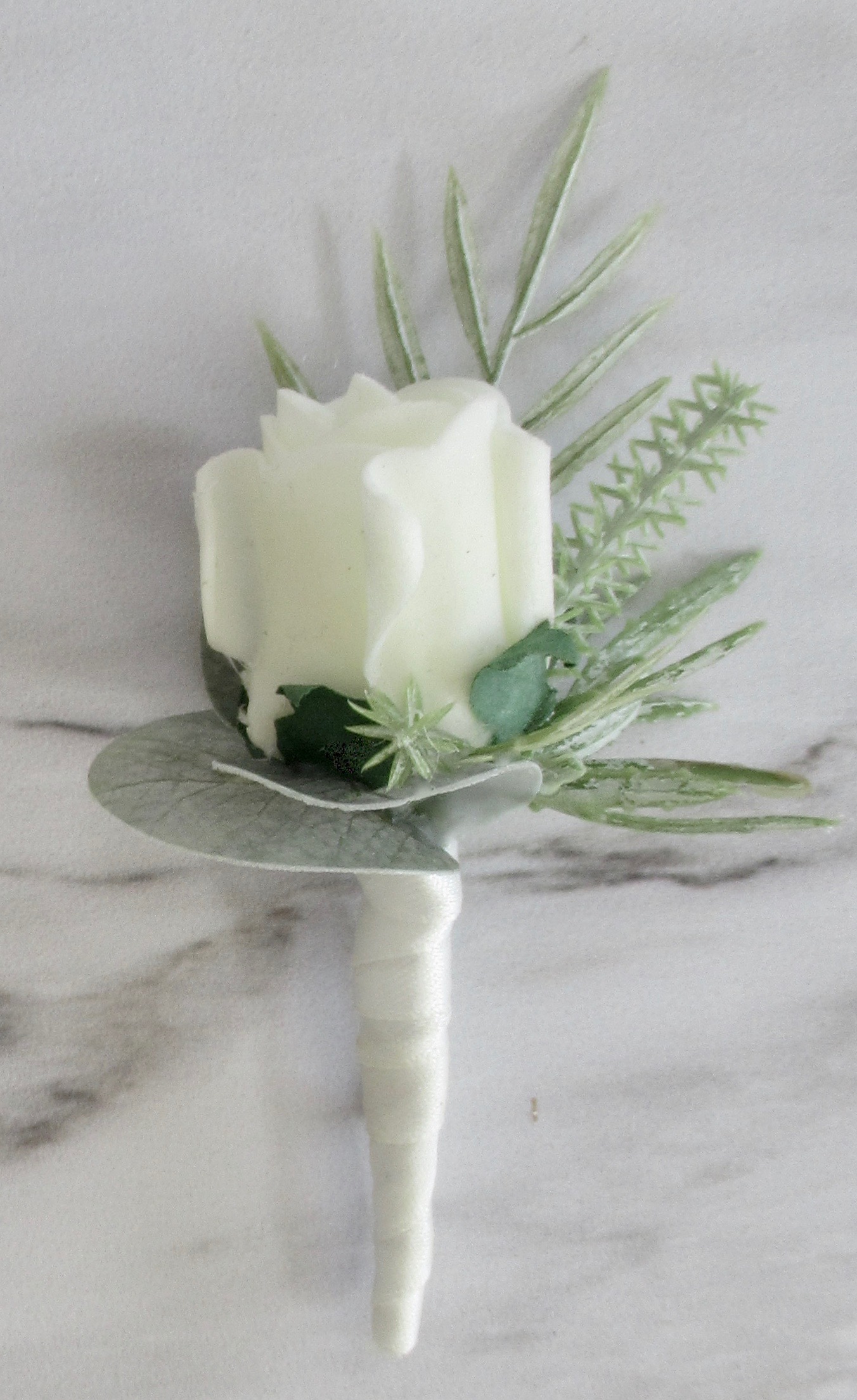 sage green childs/pageboy buttonhole